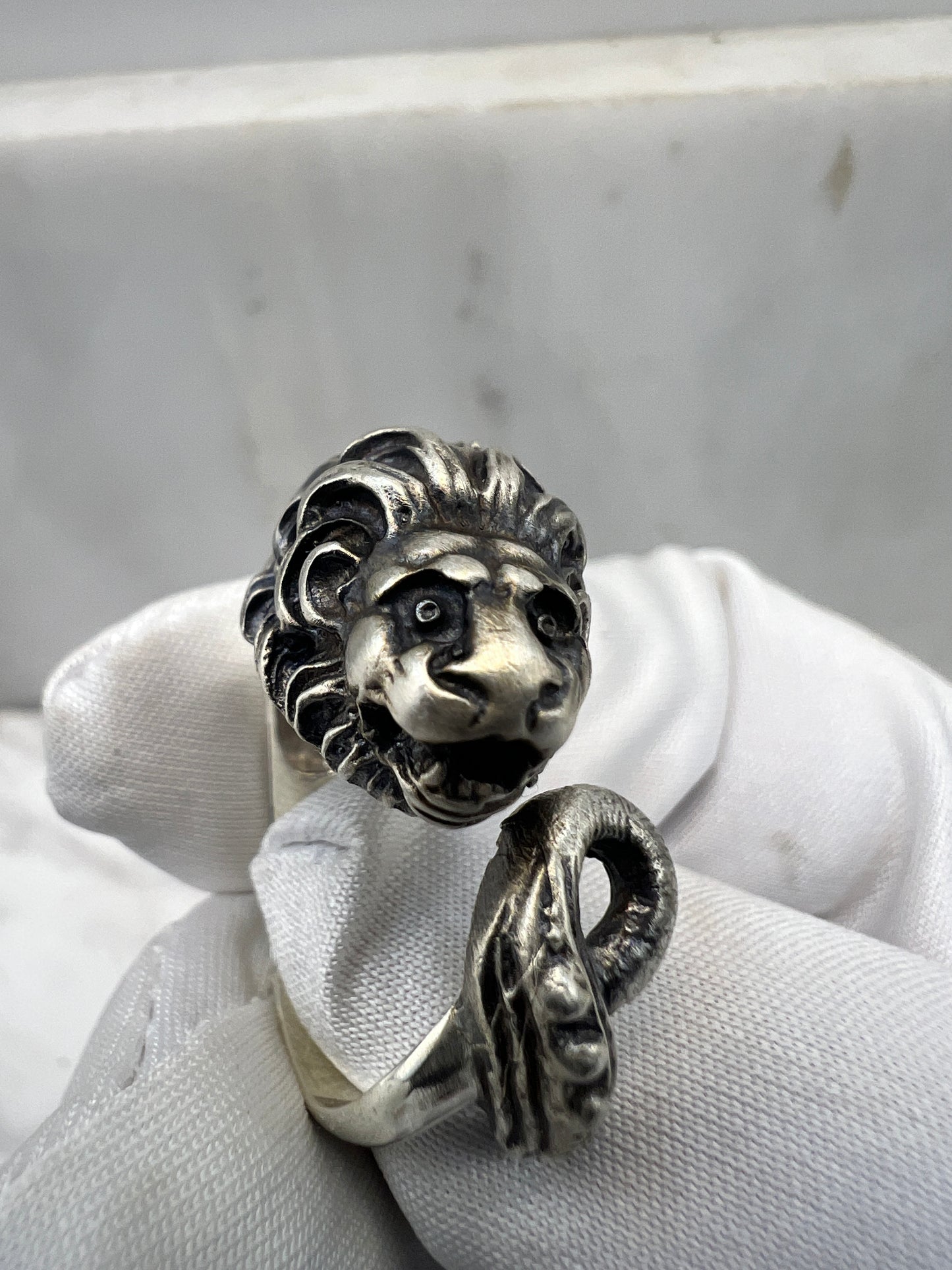 Chimera Lion Sterling Silver 925 Cuff Ring Greek jewelry