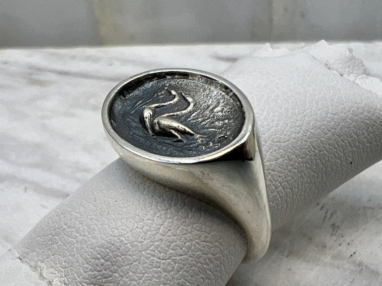 The geese Minoan Signet ring Sterling silver 925