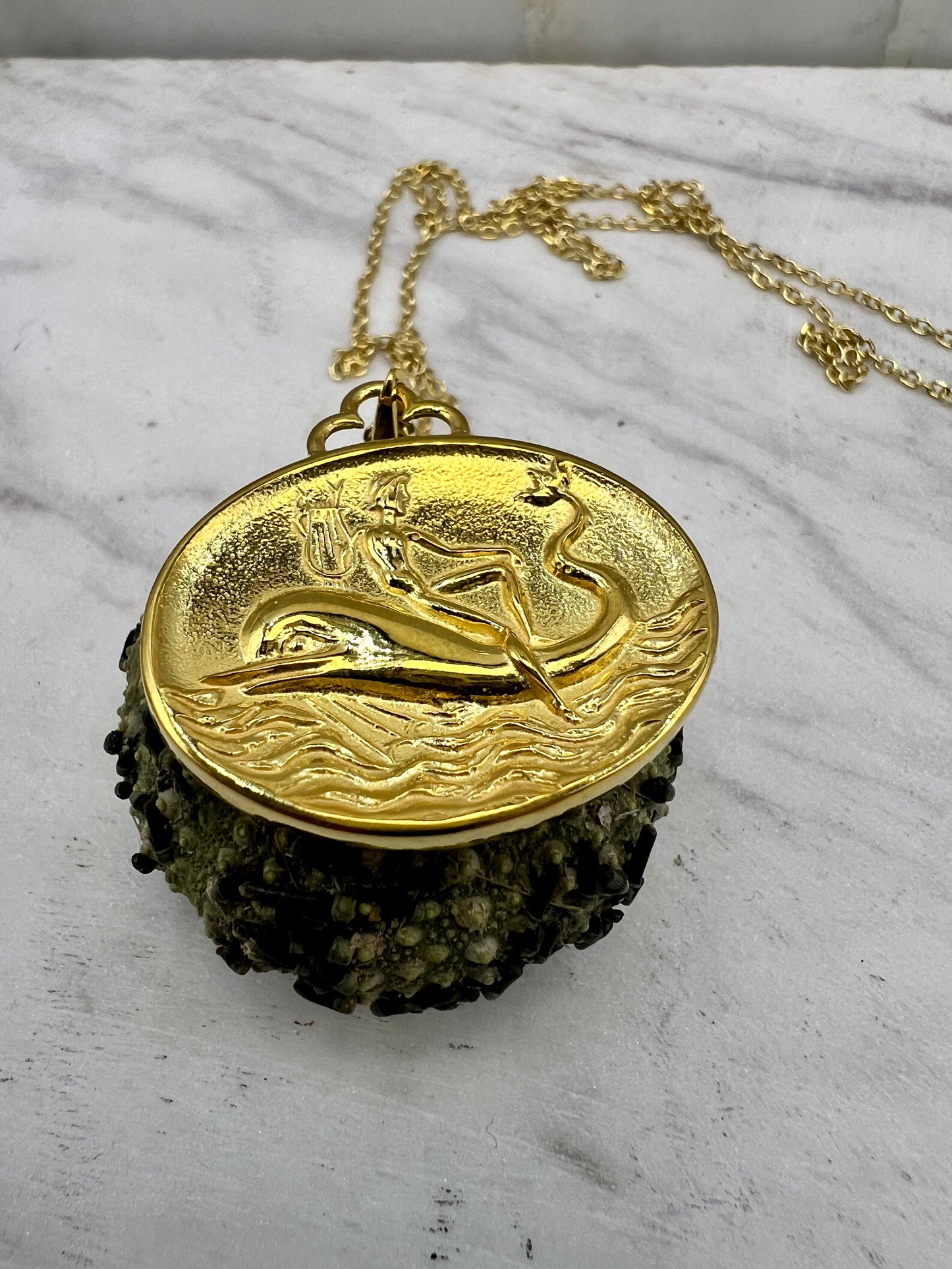 Tara's Dolphin Ancient Greek Coin Copy jewelry handmade Sterling silver pendant (Copy)