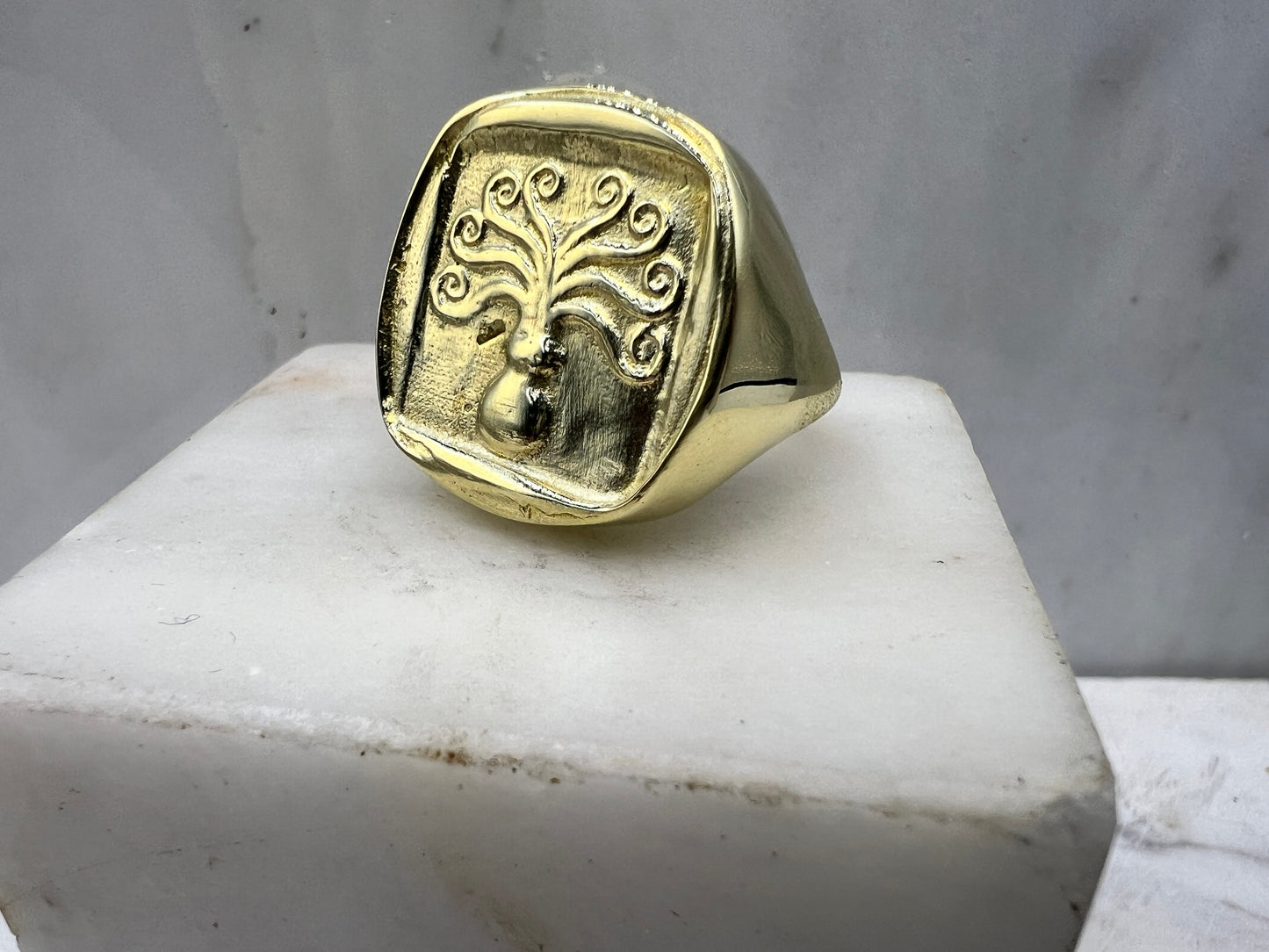 Octopus Signet ring Sterling silver 925 Goldplated