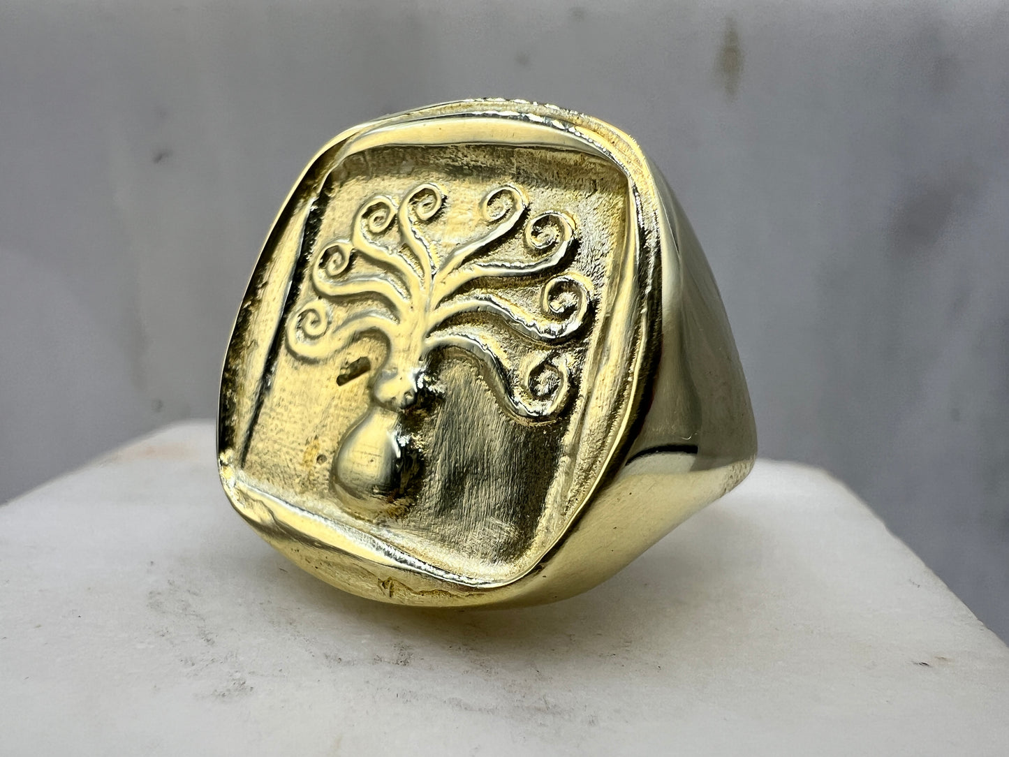 Octopus Signet ring Sterling silver 925 Goldplated