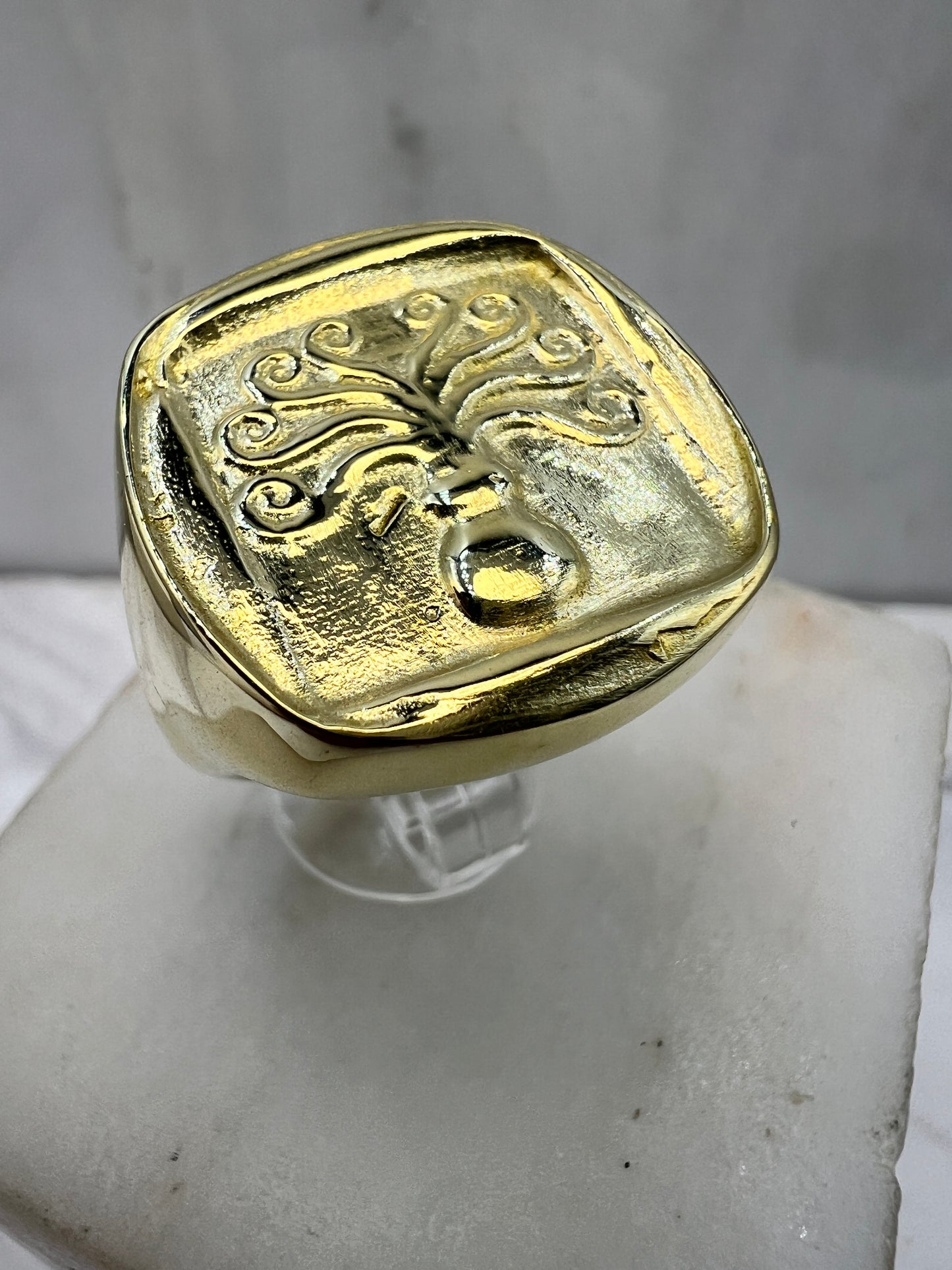 Octopus Signet ring Sterling silver 925 Goldplated