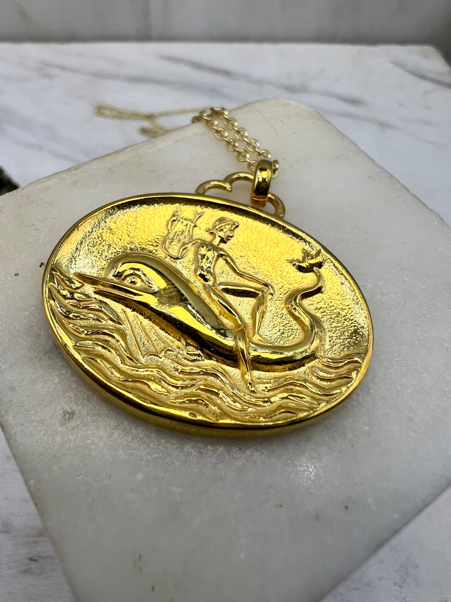 Tara's Dolphin Ancient Greek Coin Copy jewelry handmade Sterling silver pendant (Copy)