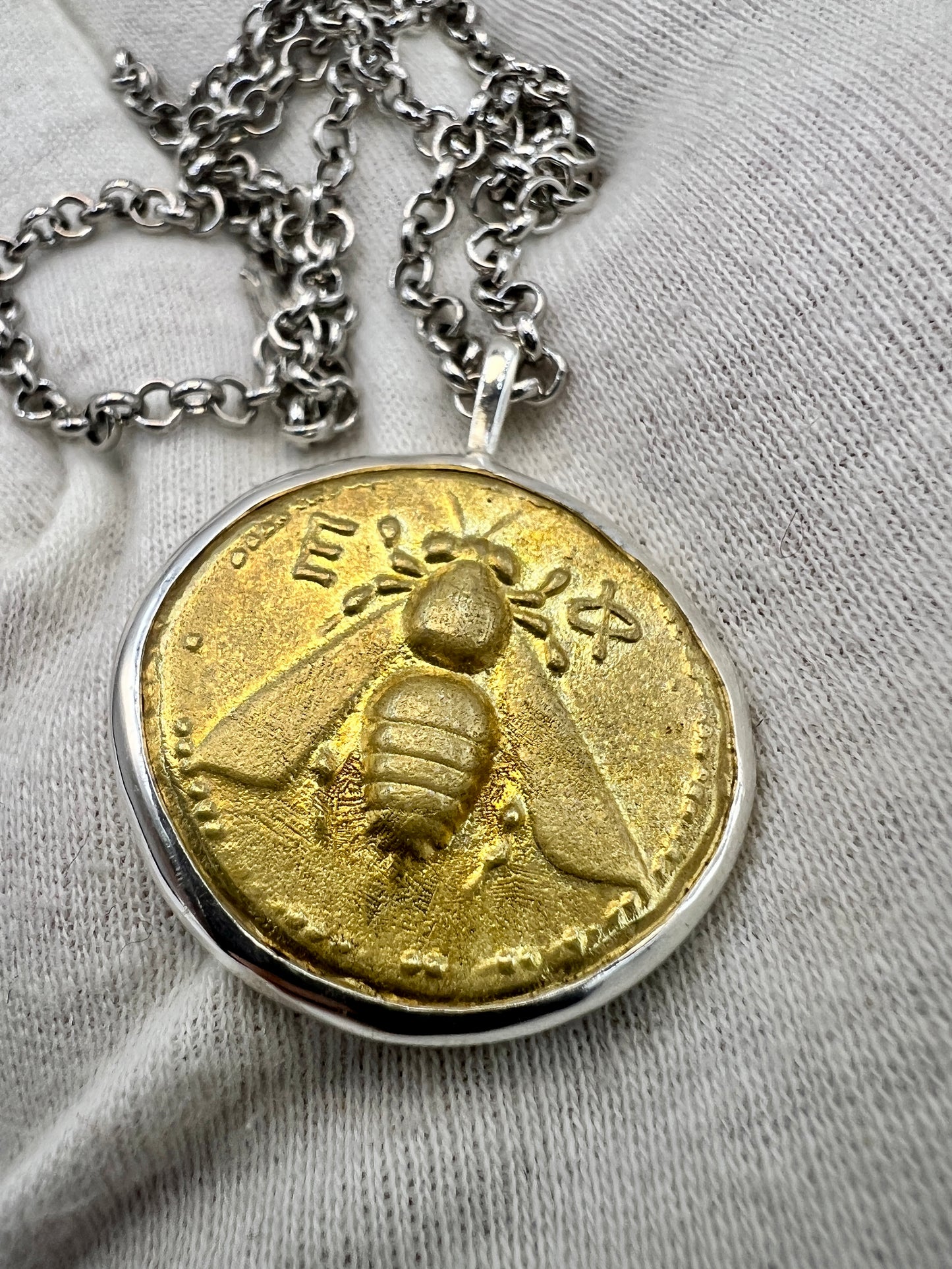 Goddess Artemis Ancient Bee Stag Greece Asia Ephesus Tetradrachm coin jewelry handmade