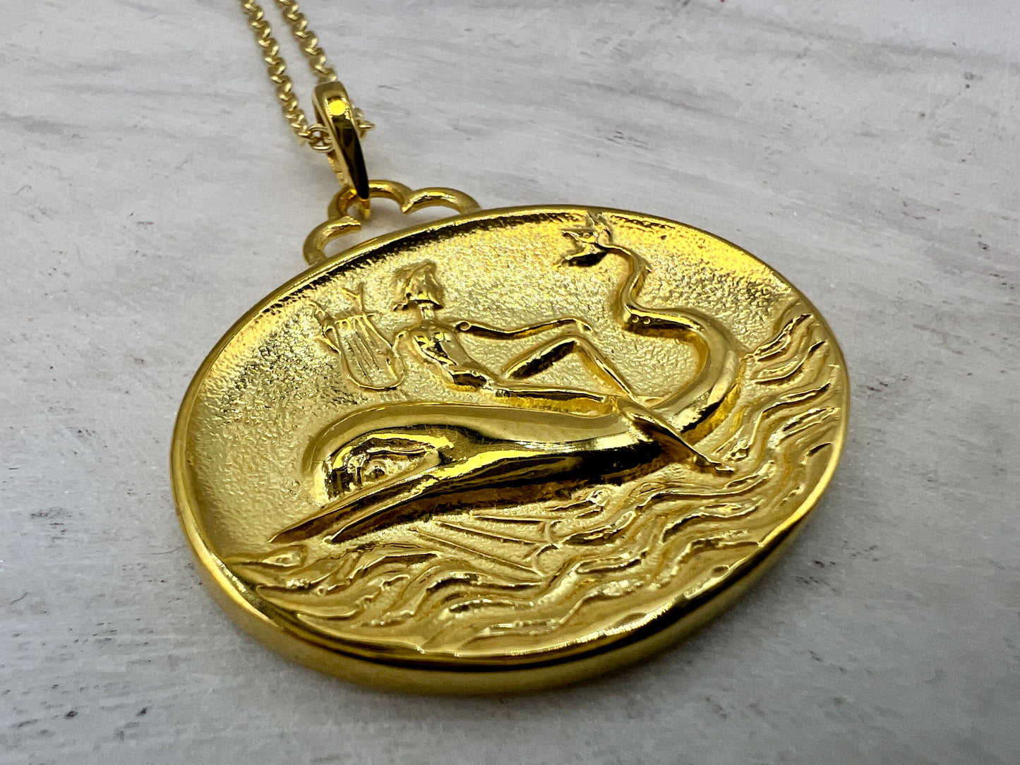 Tara's Dolphin Ancient Greek Coin Copy jewelry handmade Sterling silver pendant (Copy)