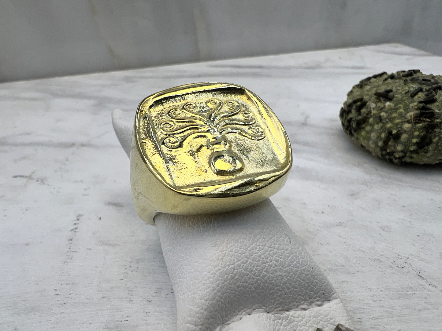 Octopus Signet ring Sterling silver 925 Goldplated