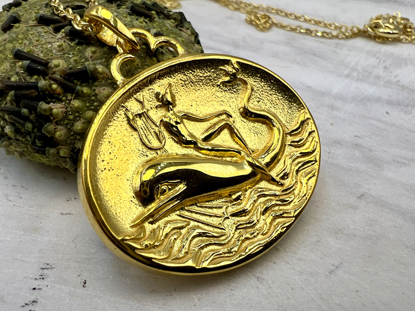 Tara's Dolphin Ancient Greek Coin Copy jewelry handmade Sterling silver pendant (Copy)