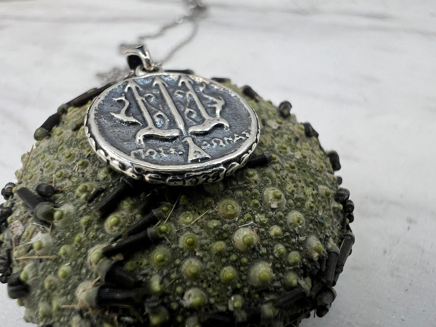 Poseidon Trident ancient Greek Historical Jewelry pendant 14 mm