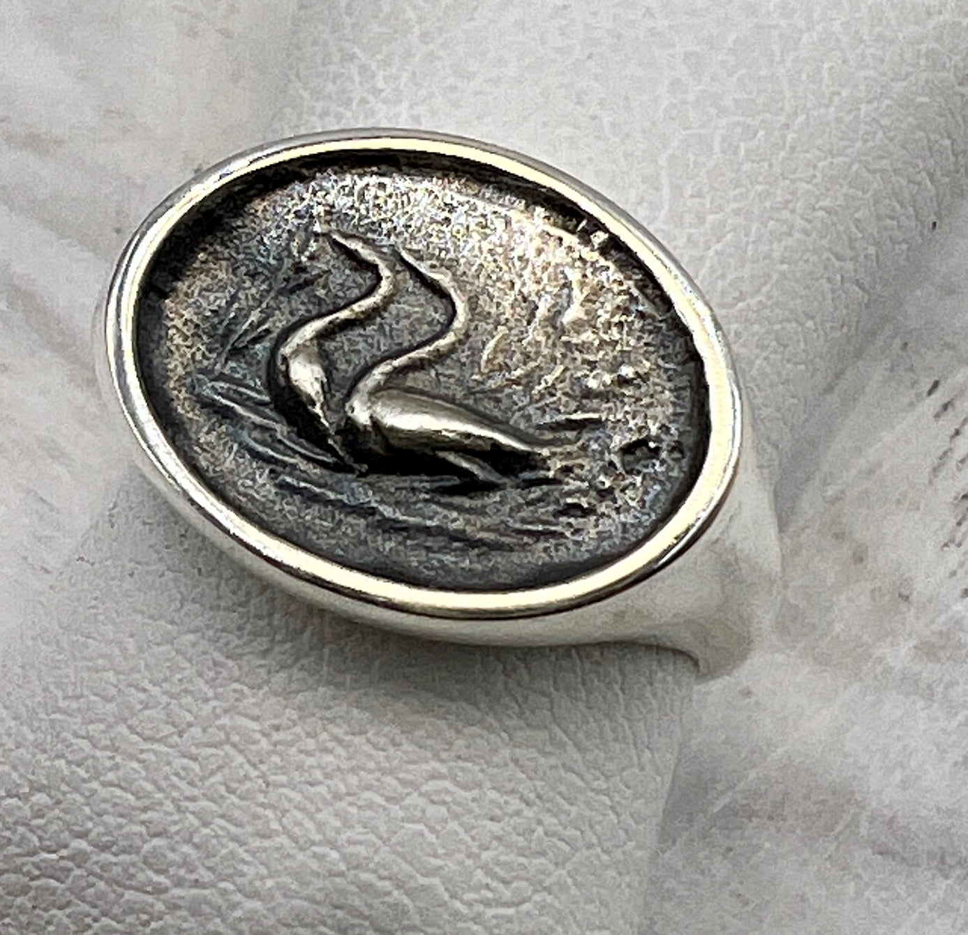 The geese Minoan Signet ring Sterling silver 925