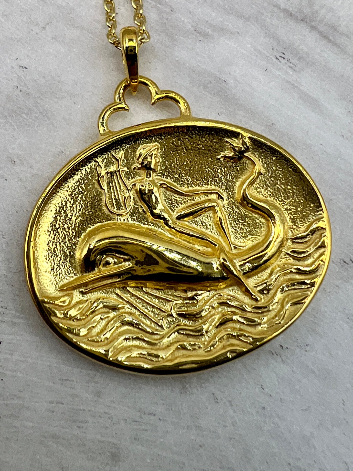 Tara's Dolphin Ancient Greek Coin Copy jewelry handmade Sterling silver pendant (Copy)