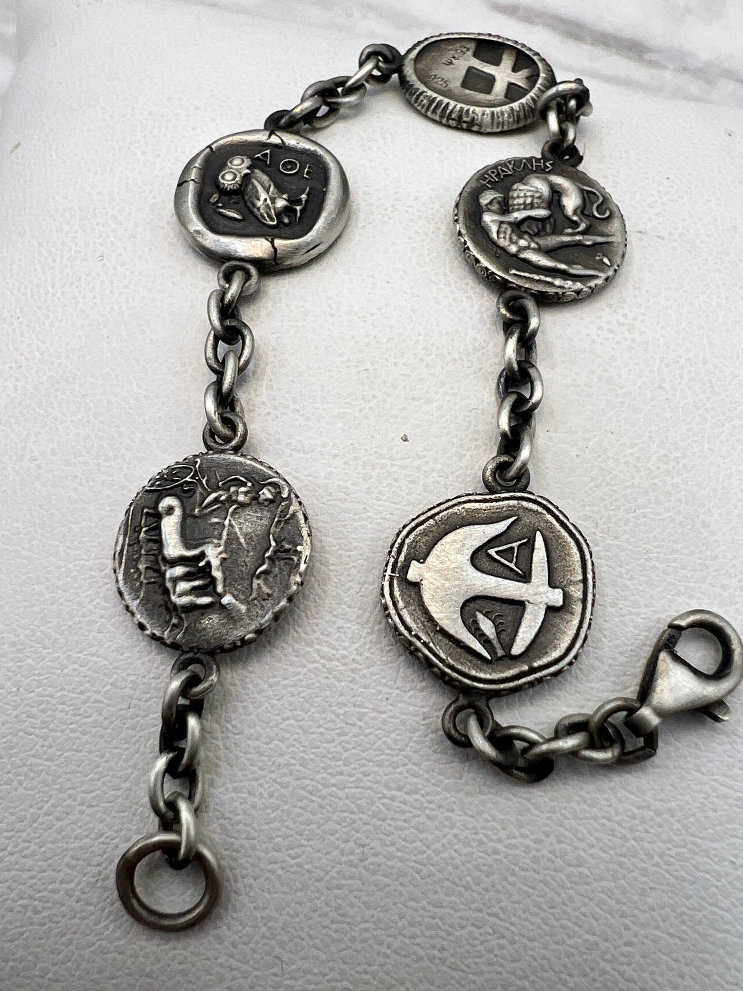 Coin bracelet ancient Greek Goddess Athena Medusa Sun God Helios Turtle the Athenian owl