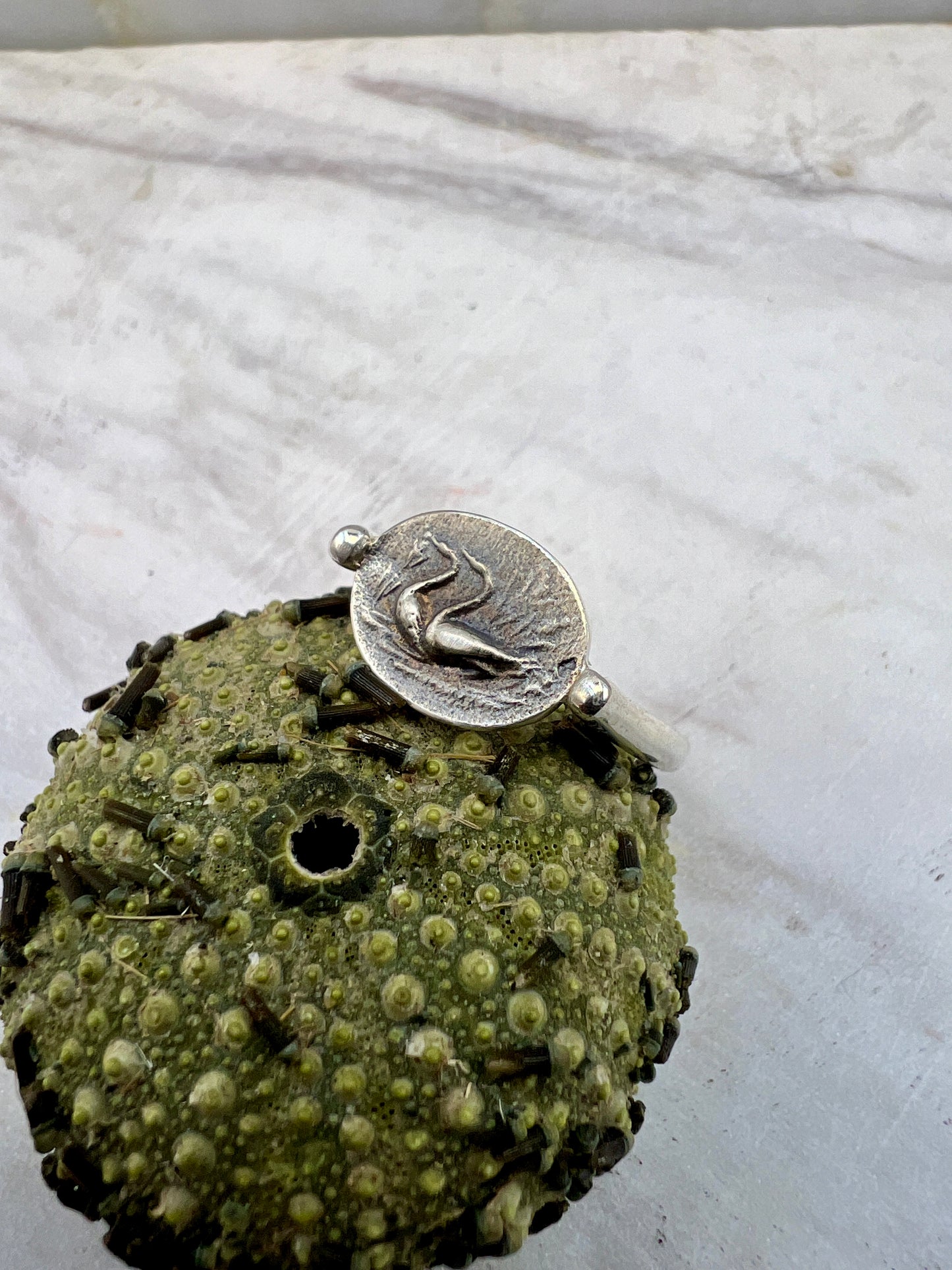 Minoischer signierter Ring Antiker griechischer Schmuck handgefertigt aus Sterlingsilber die Gänse