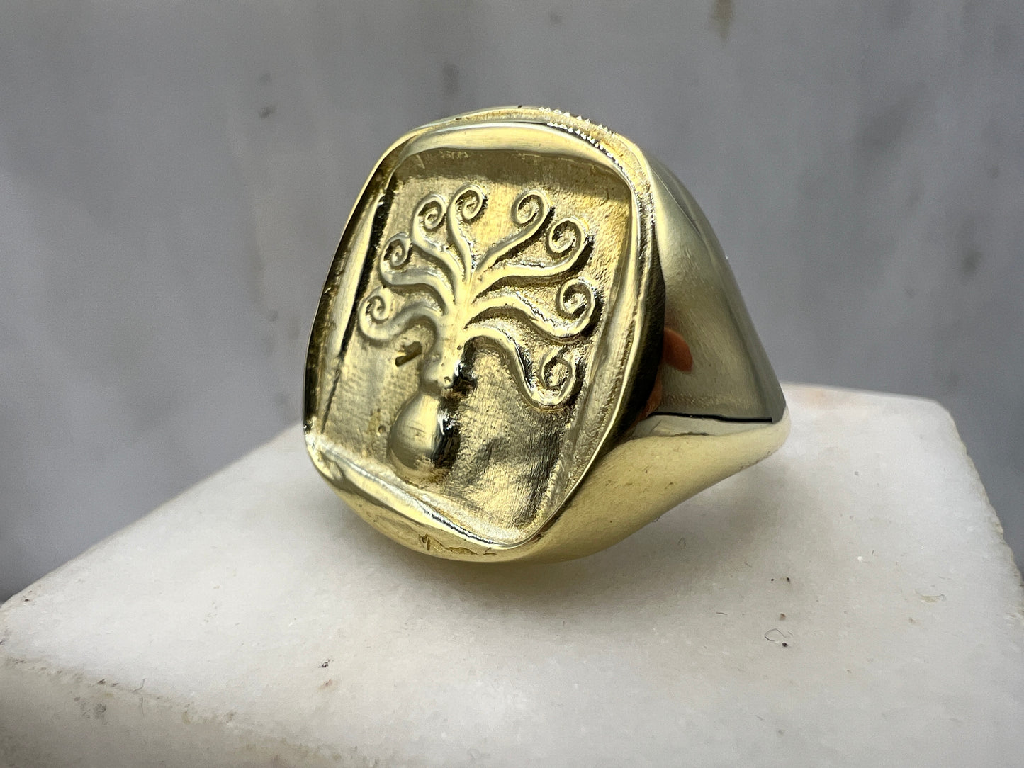 Octopus Signet ring Sterling silver 925 Goldplated