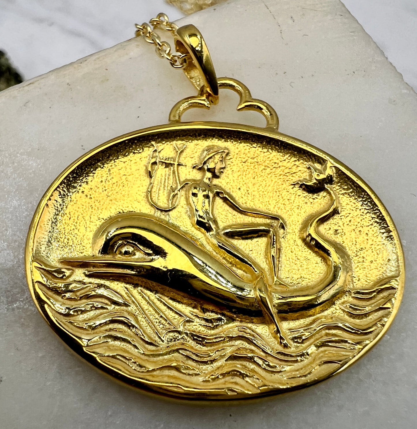 Tara's Dolphin Ancient Greek Coin Copy jewelry handmade Sterling silver pendant (Copy)