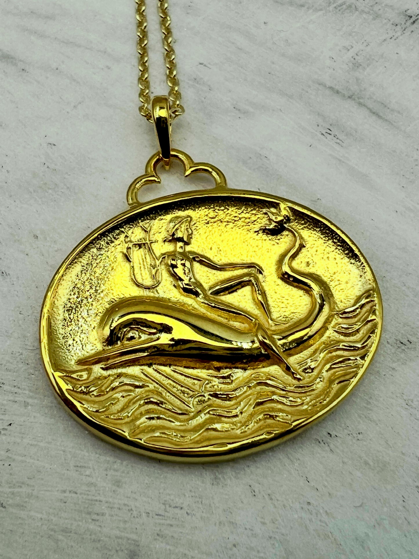 Tara's Dolphin Ancient Greek Coin Copy jewelry handmade Sterling silver pendant (Copy)