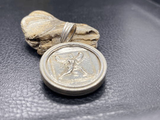 Greek Coin jewelry handmade Sterling silver goddess pendant Ancient coin Peparinthos