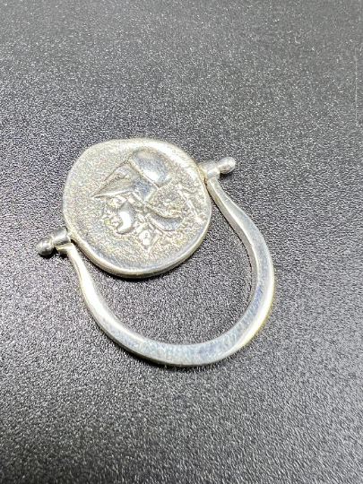 Pegasus the flying horse Ancient Greek coin copy spinner ring Sterling silver handmade
