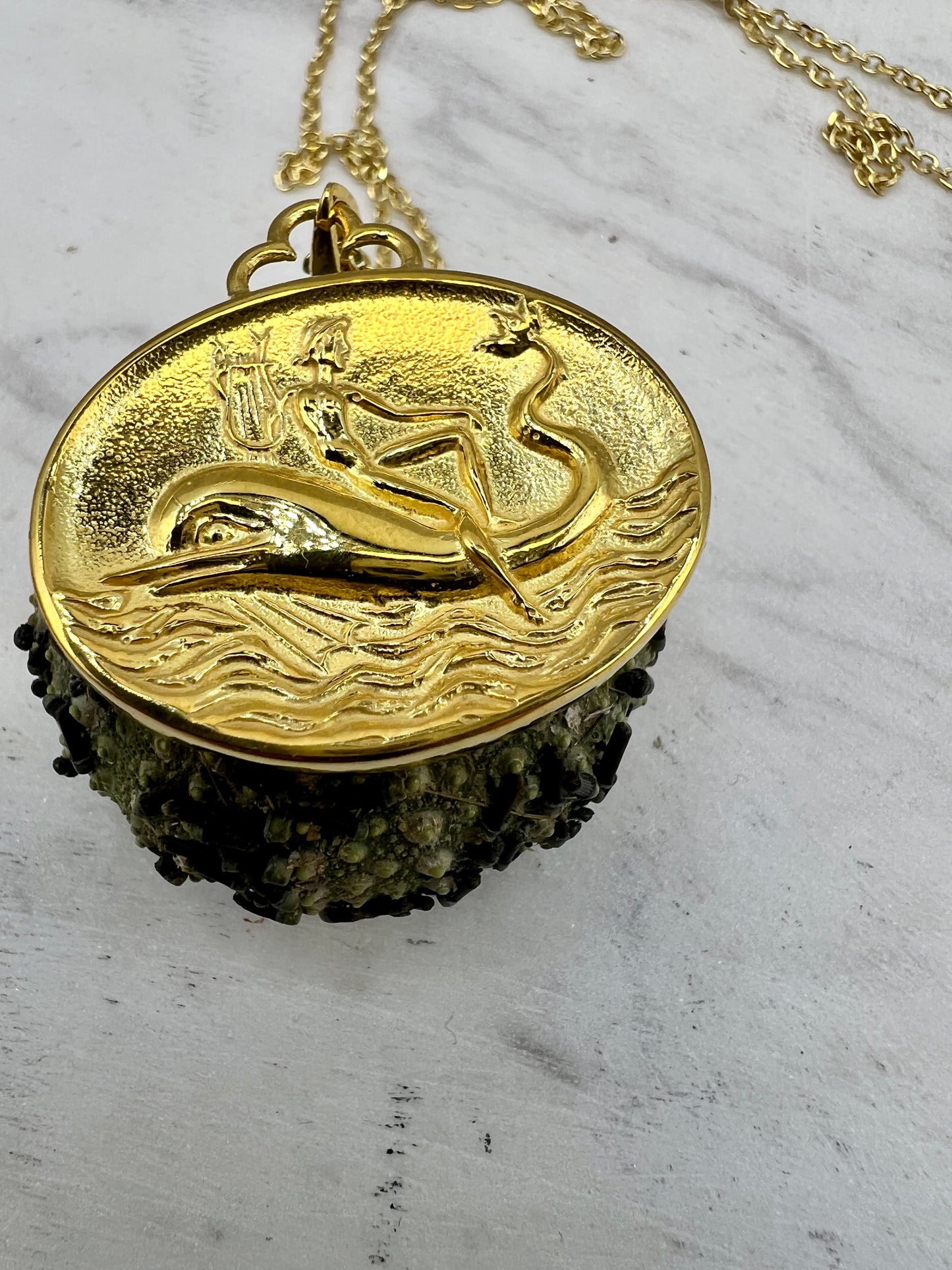 Tara's Dolphin Ancient Greek Coin Copy jewelry handmade Sterling silver pendant (Copy)