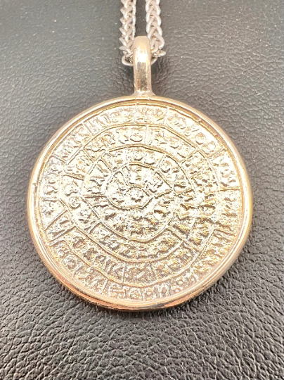 Ancient Greek sold Phaistos Disc Coin Silver Pendant