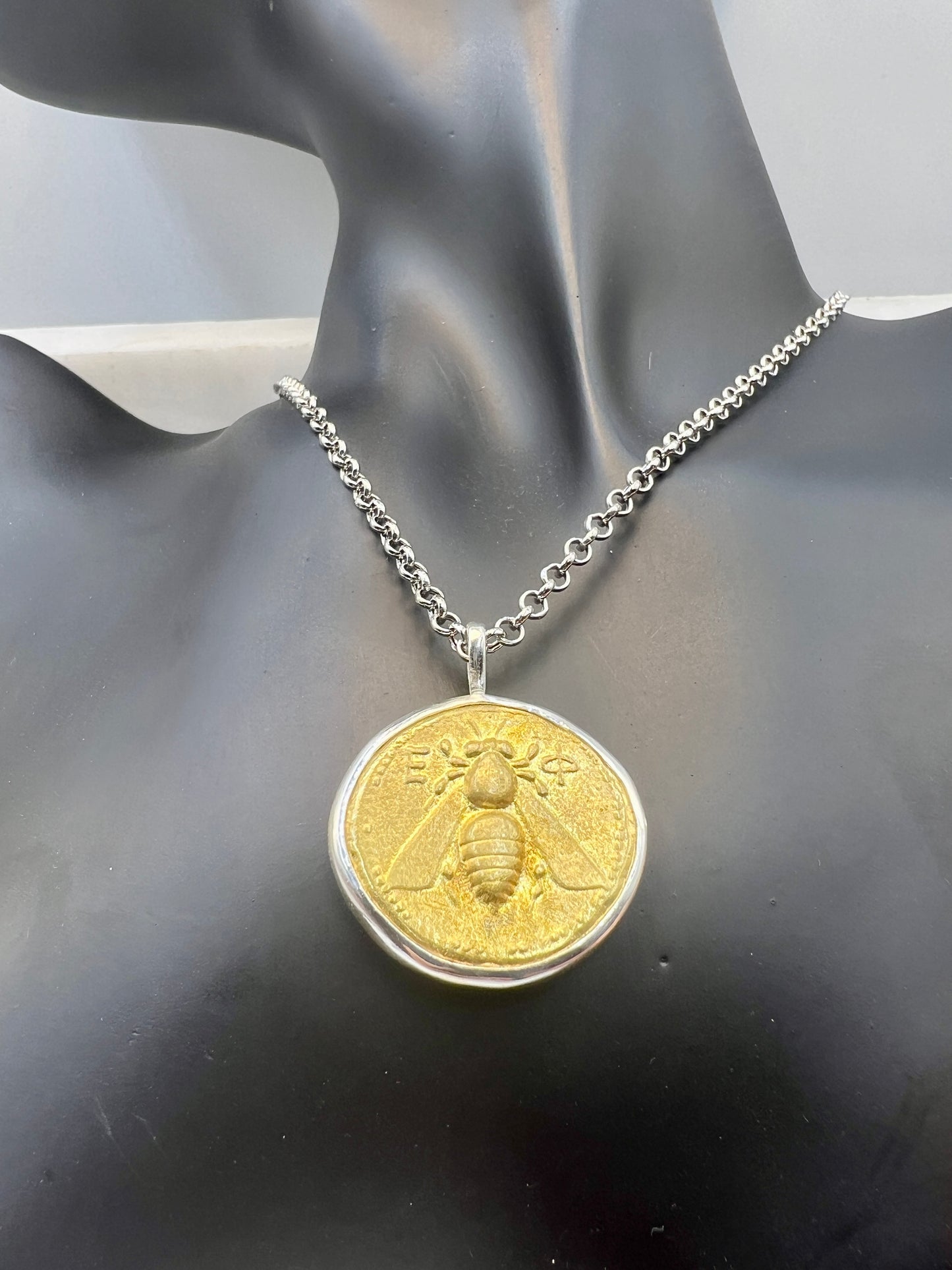 Déesse Artemis Ancient Bee Stag Grèce Asie Ephesus Tetradrachm coin bijoux faits à la main
