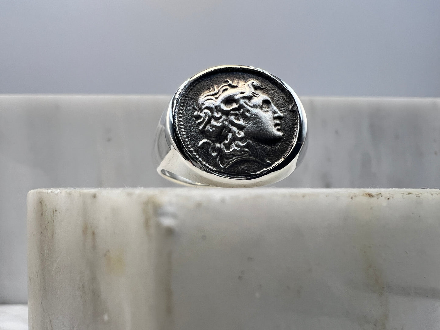 Alexander der Große Siegelring aus Sterlingsilber
