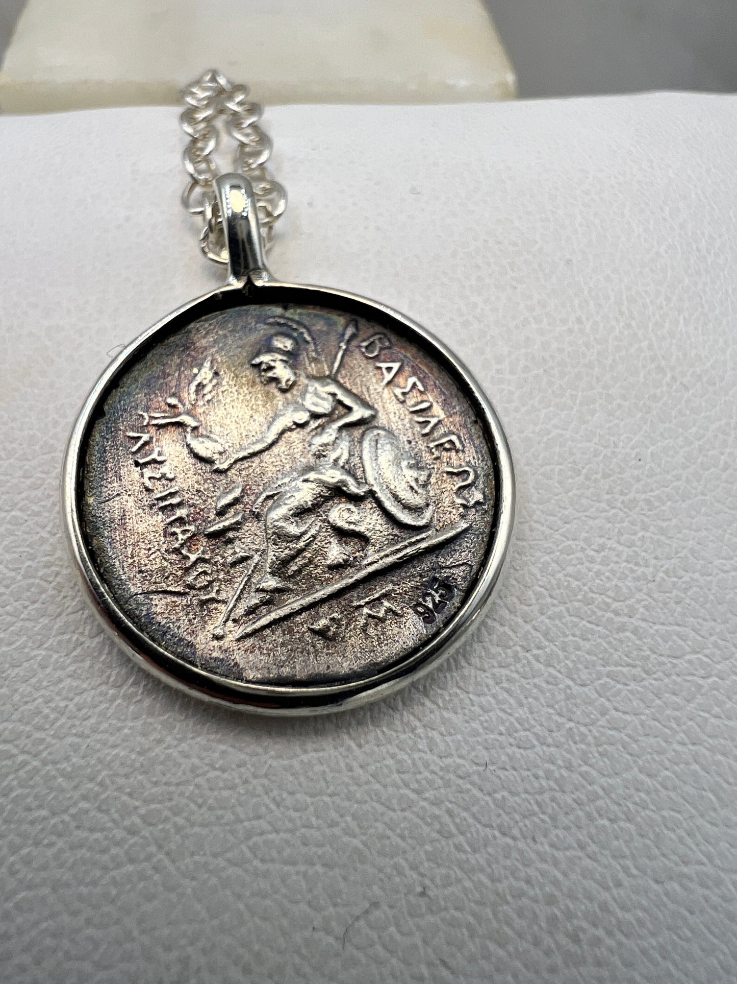 Alexander the great copy Ancient Greek Coin Meander jewelry handmade silver 925