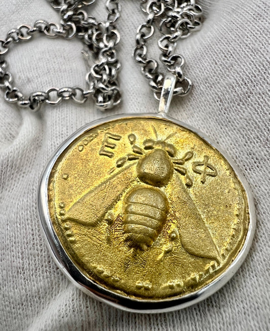 Göttin Artemis Antike Biene Hirsch Griechenland Asien Ephesus Tetradrachme Münzschmuck handgefertigt
