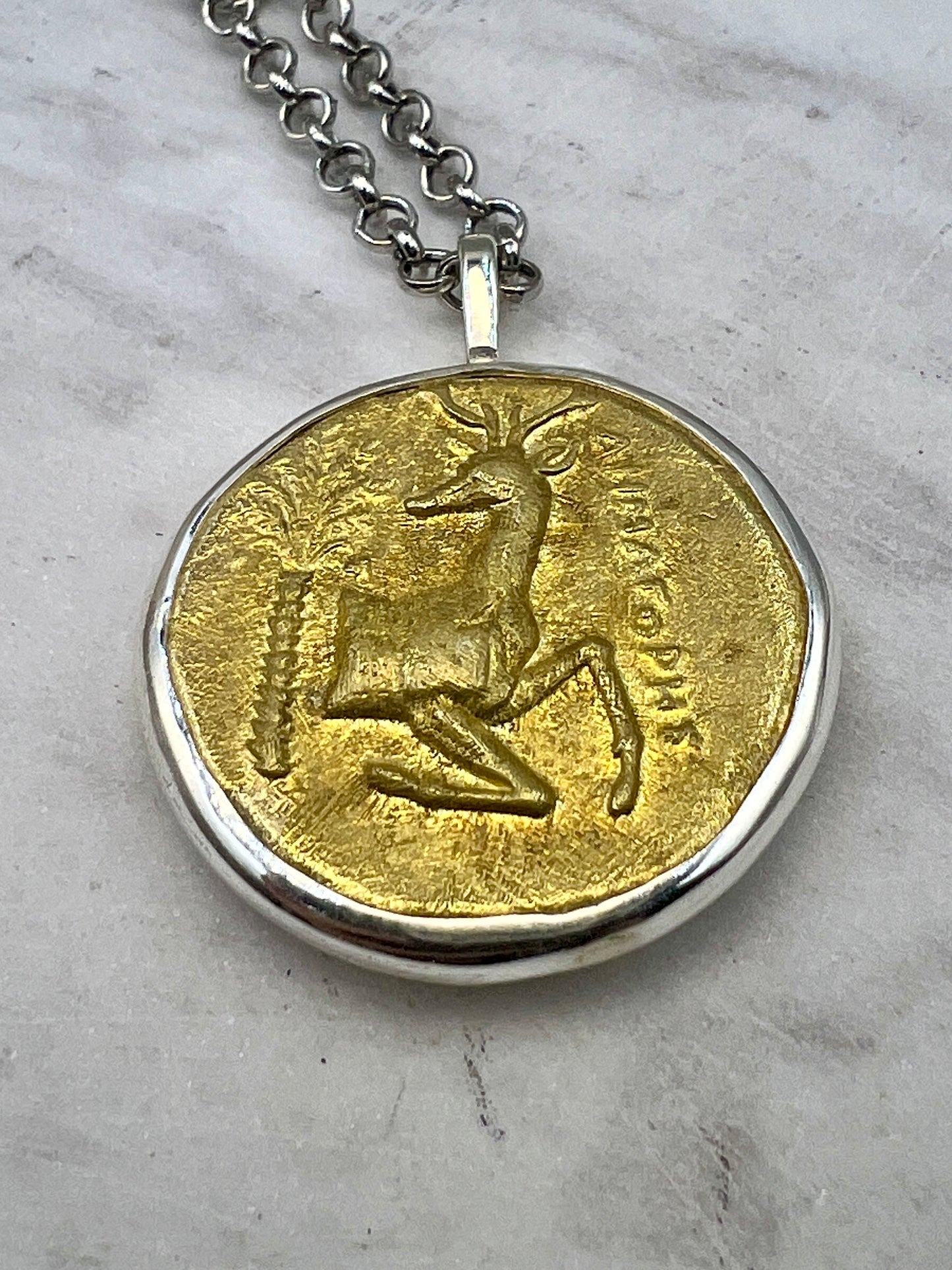 Déesse Artemis Ancient Bee Stag Grèce Asie Ephesus Tetradrachm coin bijoux faits à la main