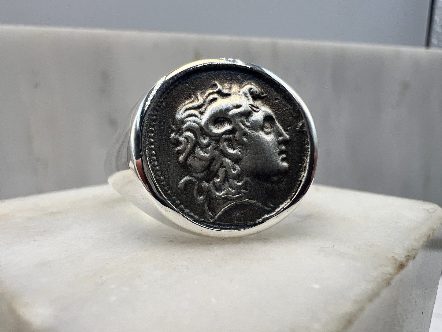 Alexander der Große Siegelring aus Sterlingsilber