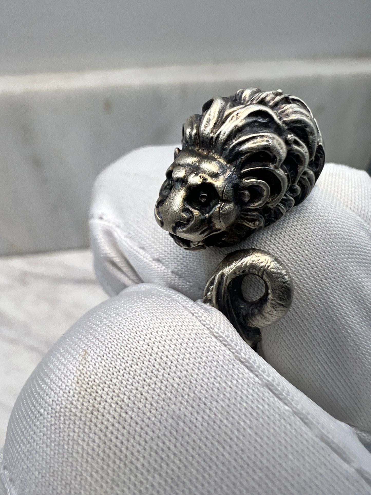 Chimera Lion Sterling Silver 925 Cuff Ring Greek jewelry