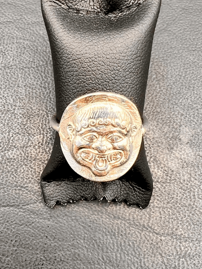 Gorgoneion Medusa  Protective Goddess Greek Coin Ring Sterling Silver