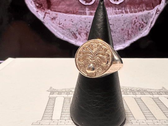 Octopus Signet ring Sterling silver Ancient Greek coin jewelry