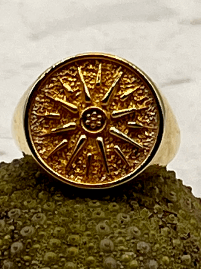 Macedonian Star the Sun Alexander the great  Ring Gold 750