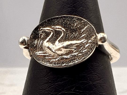 Minoan Signed Ring Ancient Greek jewelry handmade Sterling silver the geese