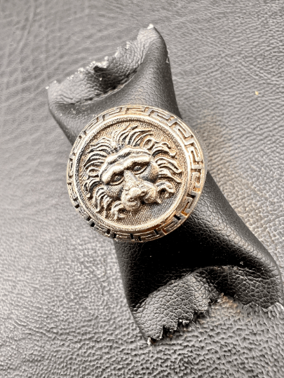 Nemean Lion Hercules ancient Greek coin Signed ring Sterling Silver