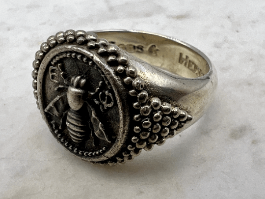 Artemis Goddess Ancient Greek Sacred Bee Medallion Coin Ring  Bee ring, bumble bee, honey bee signet ring