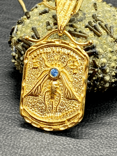 Artemis sacred bee ancient honey bee Greek mythology sterling silver Gold plated K 18