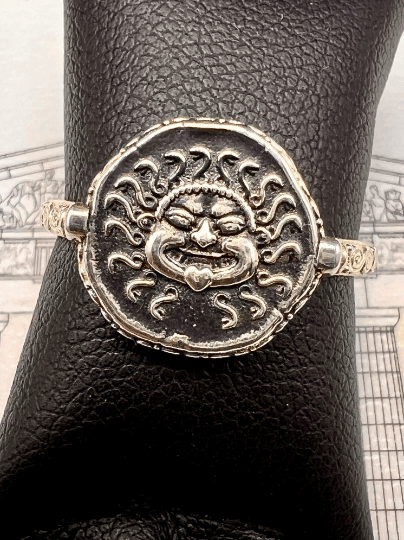 Medusa Gorgon protective ancient Greek coin ring Sterling Silver