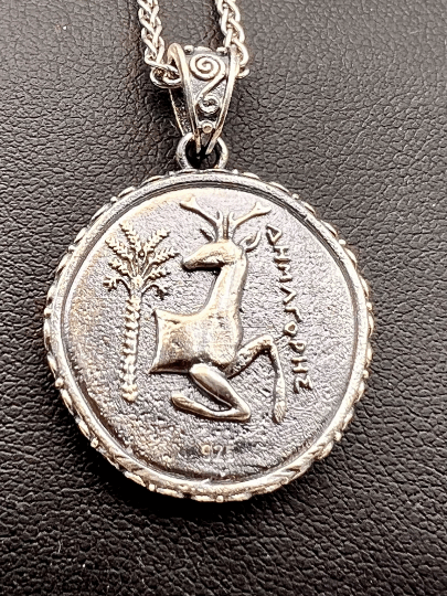 Artemis Bee Greece Asia Ephesus Goddess copy Ancient Stag Tetradrachm coin jewelry handmade Sterling silver