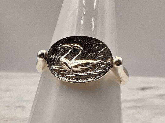 Minoan Signed Ring Ancient Greek jewelry handmade Sterling silver the geese