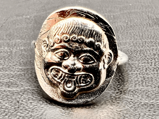 Gorgoneion Medusa  Protective Goddess Greek Coin Ring Sterling Silver