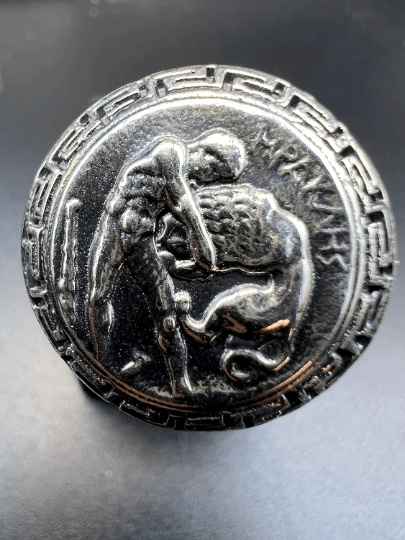 Hercules Nemean Lion Meandrous Ring Sterling Silver