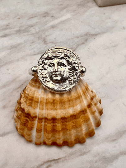 Medusa Sterling silver  Ring, Ancient Jewelry, Ring Medusa Ring, Signet Ring, Unisex Ring
