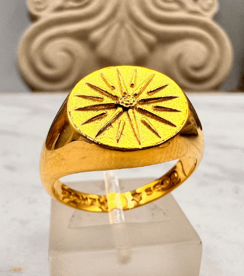 Macedonian Star Vergina Sun Solar Symbol Alexander the great Ring Gold handmade
