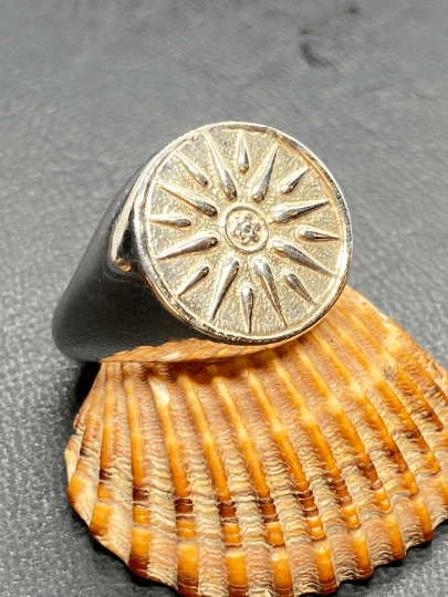 Macedonian Star Vergina Sun Alexander the great Signed rind Sterling s ...