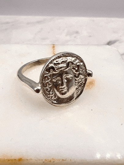 Medusa Sterling silver  Ring, Ancient Jewelry, Ring Medusa Ring, Signet Ring, Unisex Ring