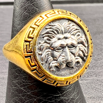 Nemean Lion Hercules ancient Greek Key Signed ring