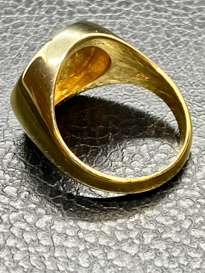 Athena owl Signet ring ancient Greek coin copy Sterling Silver gold plated