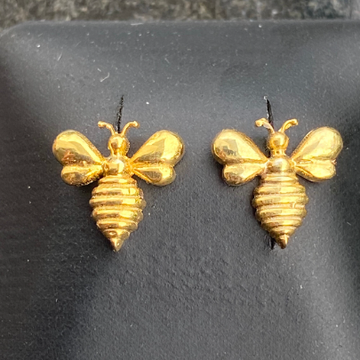 Bee Earrings Honey Bee Jewelry sterling silver Gold plated