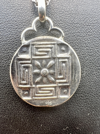 Minotaur Labyrinth of Knossos Crete Minoan Mythology Ancient Greek Coin Pendant  Sterling Silver